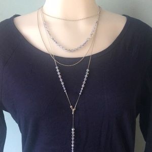 Layered silver necklace